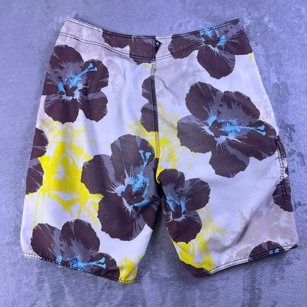 Vintage Y2K Rip Curl Floral Boardshorts Men’s 36 Surf Swim Trunks Hawaiian